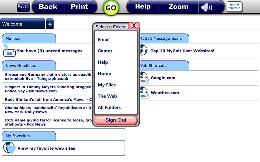 The MyGait computer come with assistive technology features that make it easy to use